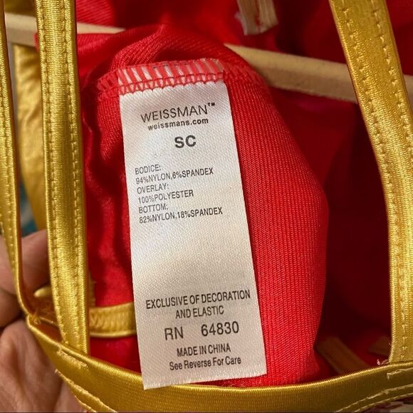 Weissman Dance coral gold leotard costume 11123 best time ever-child small SC 6 - Picture 7 of 11